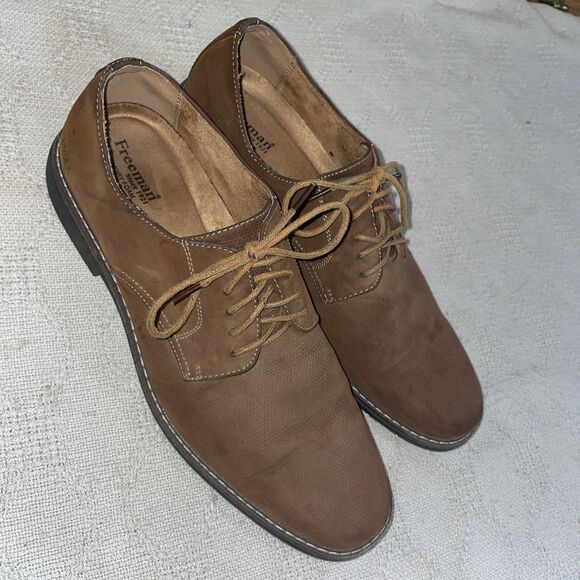 Freeman Men’s Casual Shoes Size 11 M Brown Leather Going Out Party - Picture 1 of 12